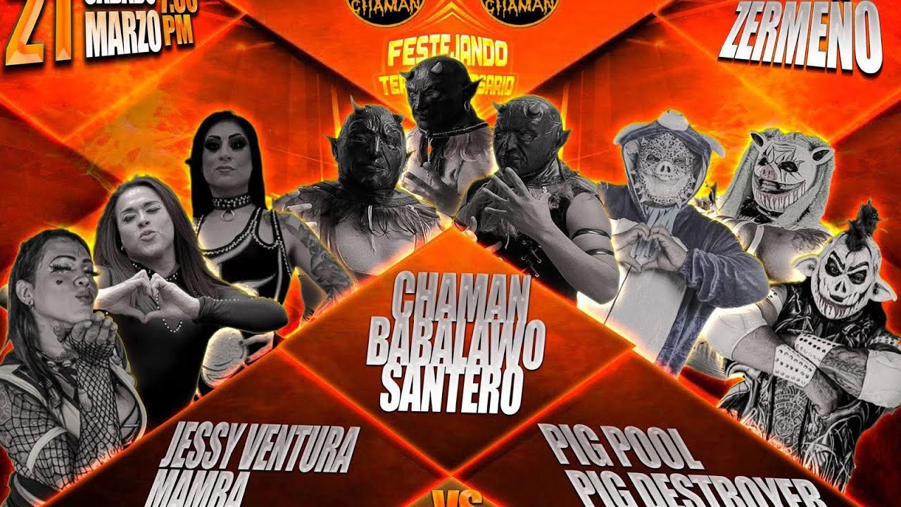 Jessy Ventura, Mamba, Estrella Divina vs La Puerquiza Extrema vs Chamán, Babalawo, Santero 