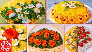 5 красивых салатов с цветами. Удивите своих гостей!