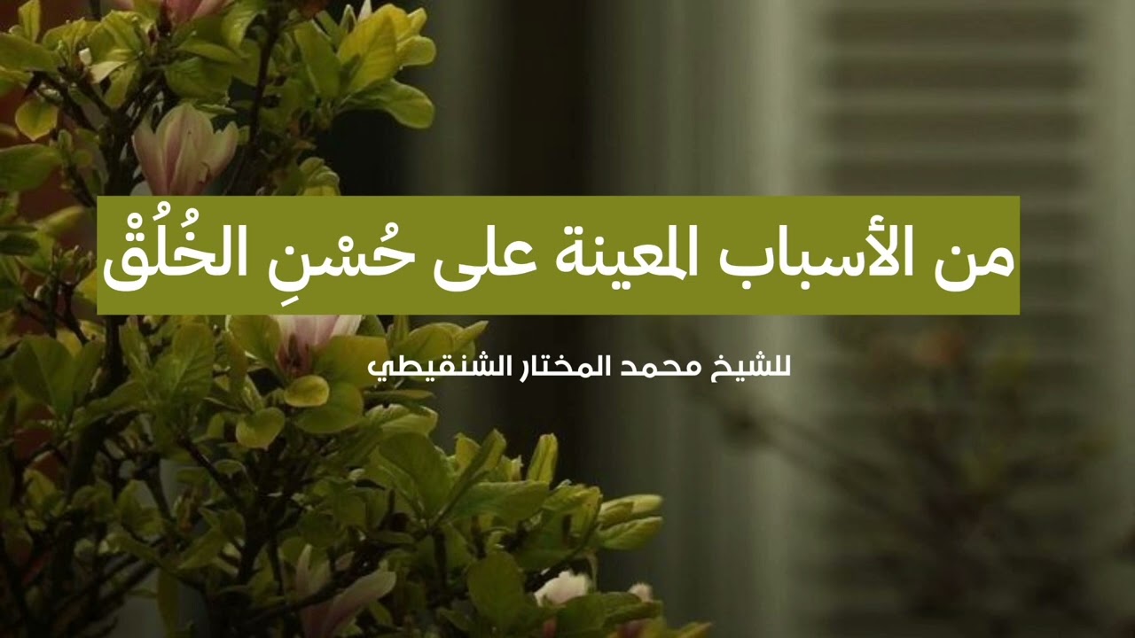 من الأسباب المعينة على حُسْنِ الخُلُقْ|الشيخ محمد المختار الشنقيطي - حفظه الله