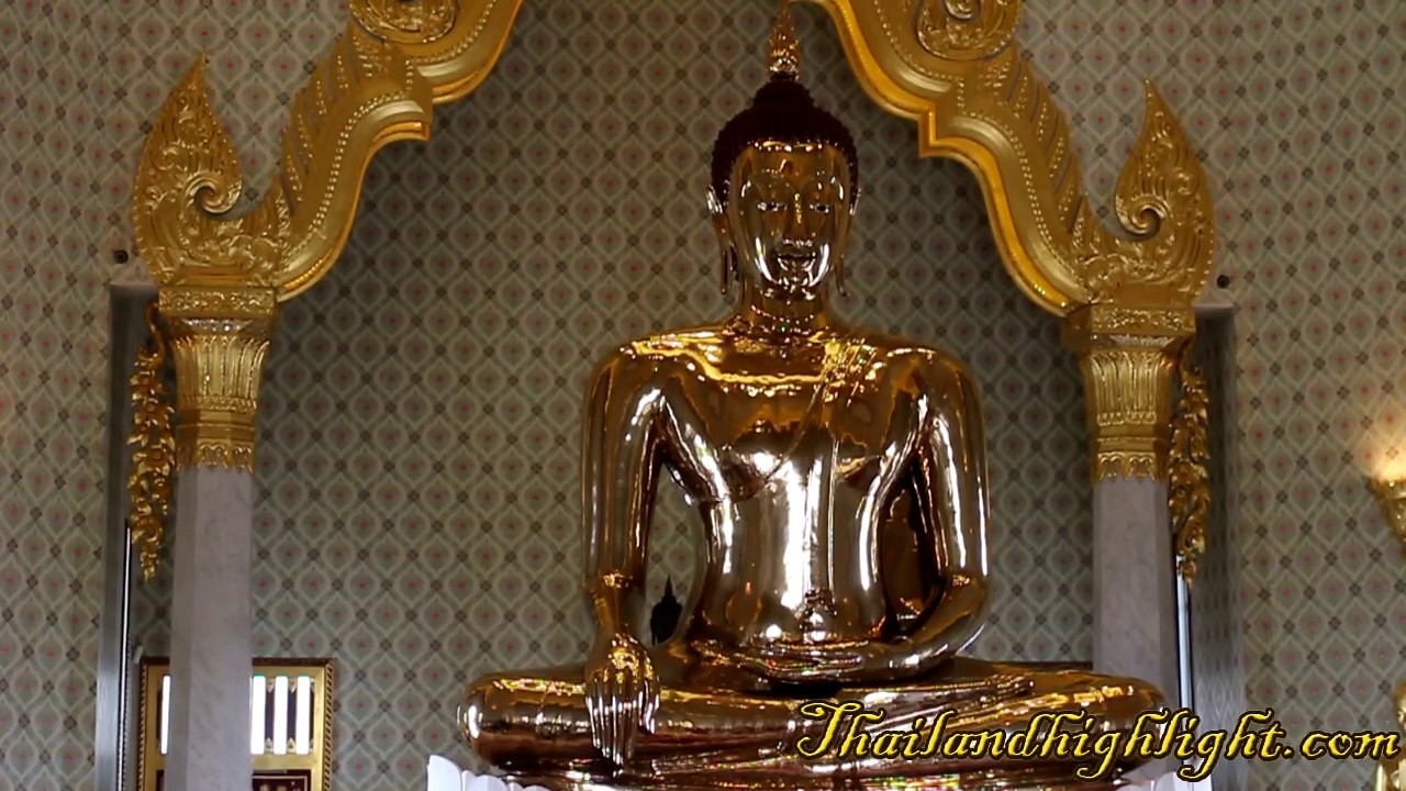Golden Buddha Sukhothai Traimit Wat Traimit Temple Bangkok Thailand
