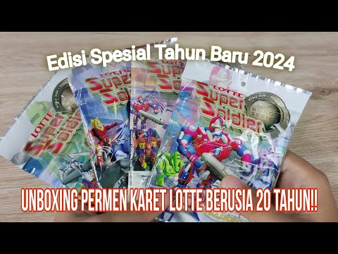 Nostalgia Unboxing Permen Karet Lotte 20 tahun !!! Unboxing Lotte Super Joint Robo Gum 20th years