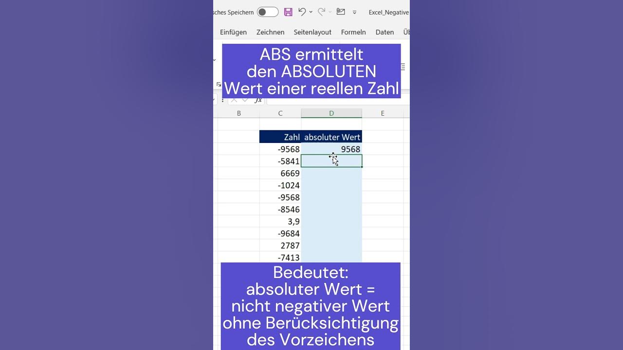 Excel Negative Zahlen In Positive Umwandeln Vorzeichen ändern: negative Werte in positive umwandeln mit der ABS