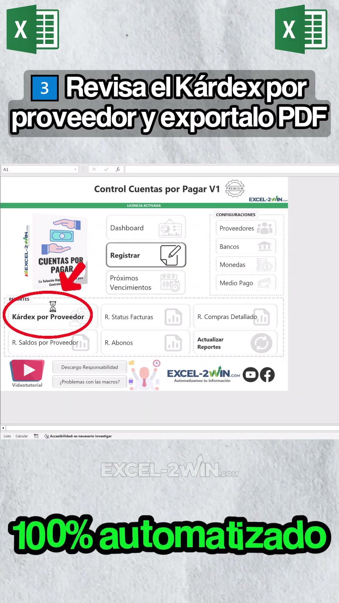 Gestión de pagos fácil con Excel · Cuentas por Pagar V1