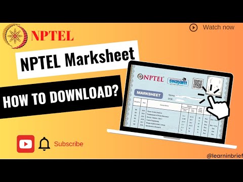 How to download NPTEL marksheet || Learn in brief