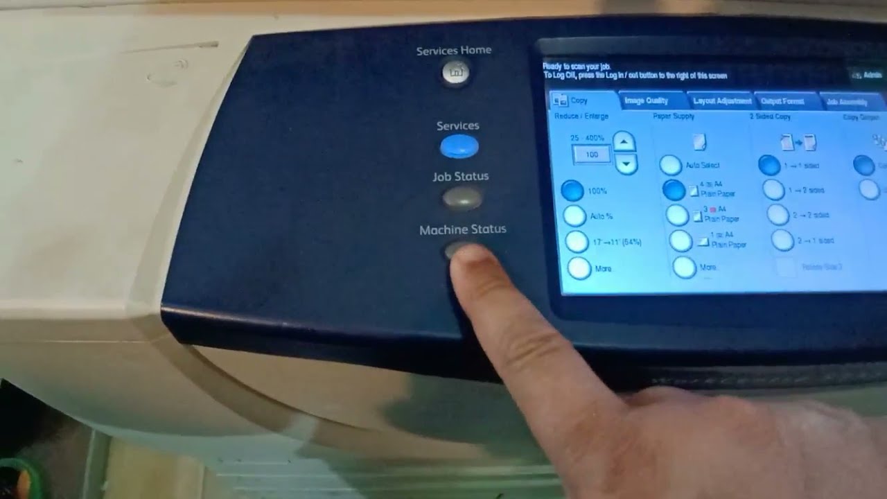 how to print test pages Xerox 5755 photocopier machine/print