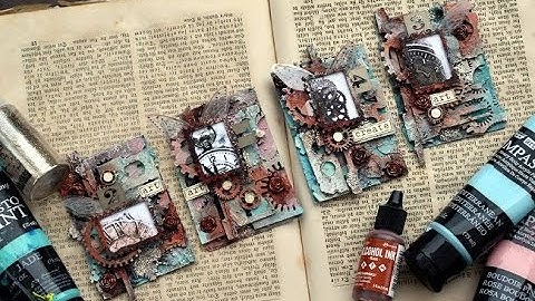 Mixedmedia ATC with Impasto Paints and Alco Ink