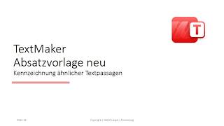 TextMaker Neue Absatzvorlage