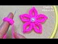 Amazing Trick with Finger - Super Easy Woolen Flower Making Ideas - Hand Embroidery Flower Design