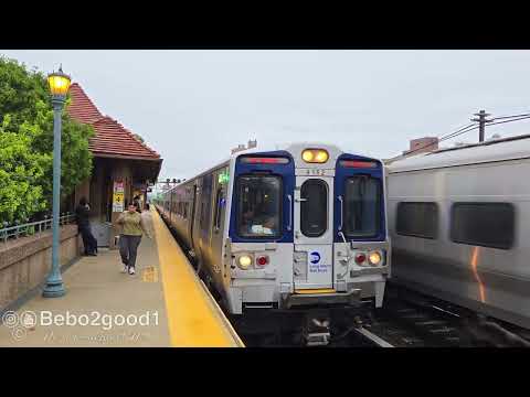 MTA Long Island RR Back to Back of Three Trains in Forest Hills Station, Queens, NY