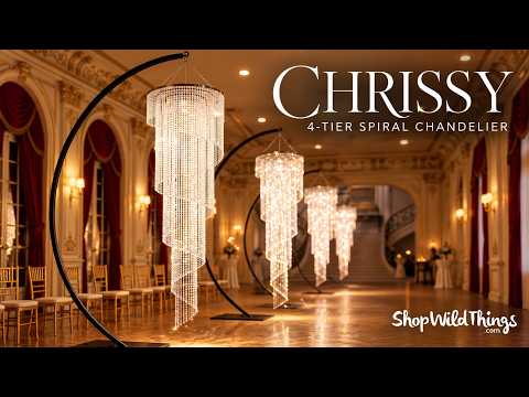 “Chrissy” 6-Foot Spiral Iridescent Beaded Chandelier | ShopWildThings
