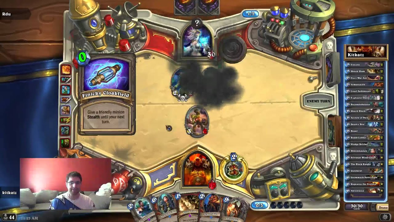 [Hearthstone] Goblins Vs. Gnomes: Kitkatz Control Warrior Vs. Rdu Playing Aggro Mage Game 2