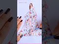Beautiful dress design with Washi Tape and Glitter #fashionillustration....