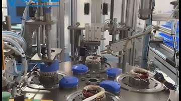 Automatic Induction Motor Stator Coil Turntable Type Wire Lacing Binding Machine Process