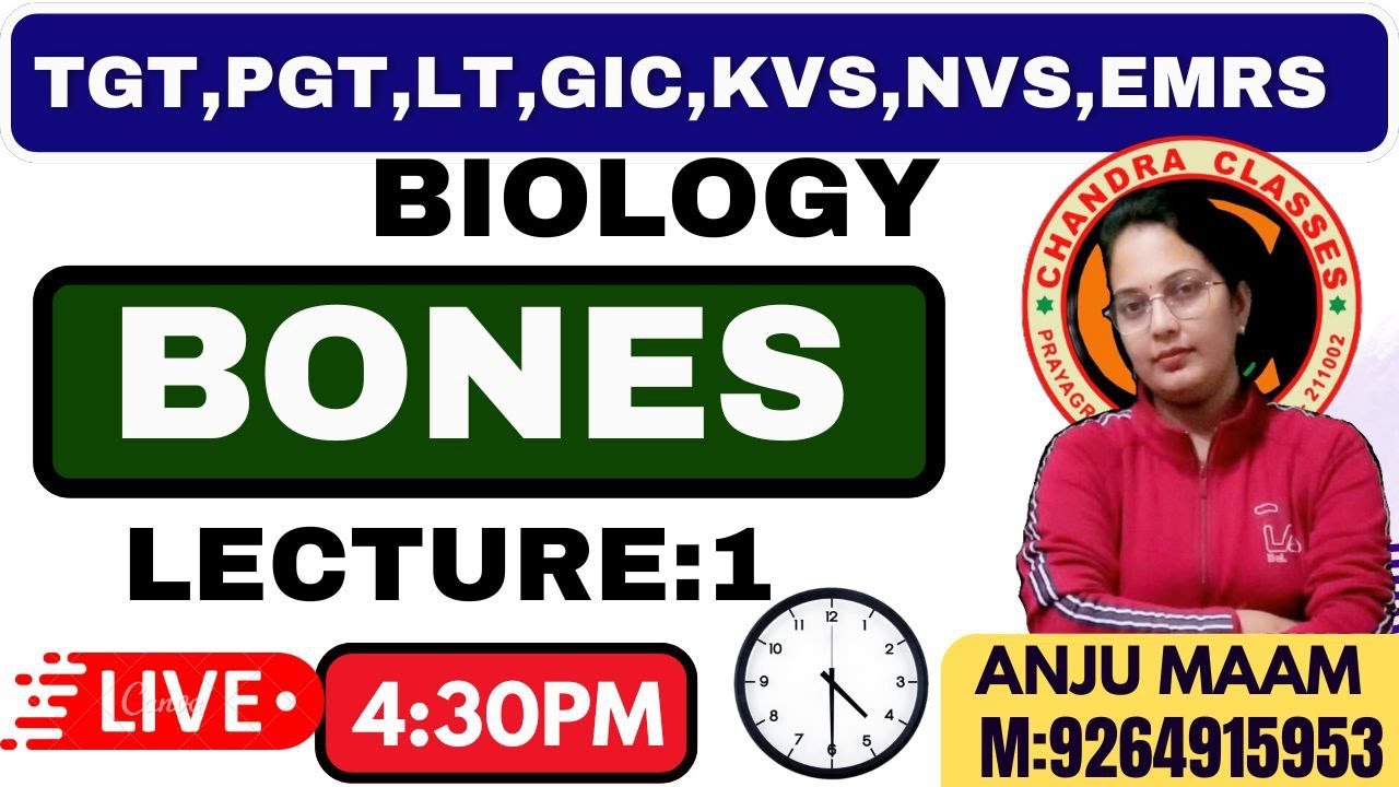 BONES || LECTURE 1 || TGT,PGT,LT,GIC,UK,DSSSB BIOLOGY || BY ANJU MAM