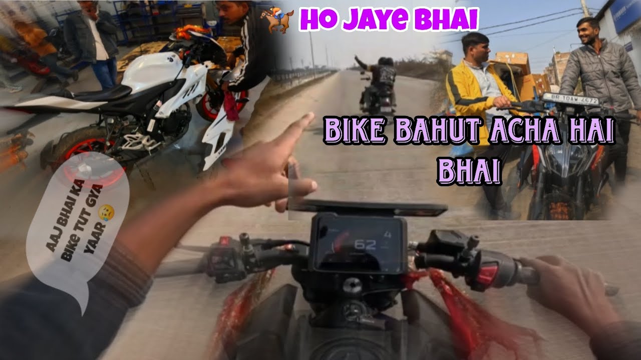 Aaj bullet wala bhai se race ho gya .. bike stunts videoKtm rc 200bike Ktm rideKtm 