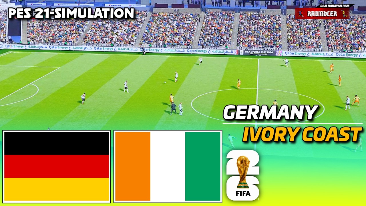 🔴LIVE - Germany vs Ivory Coast | FIFA World Cup 2026 | PES 21 Football Simulation