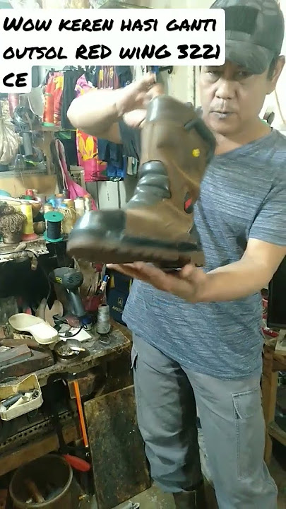 SAFETY RED WING hasil ganti outsole karet mentah anti bocor keren hasil nya