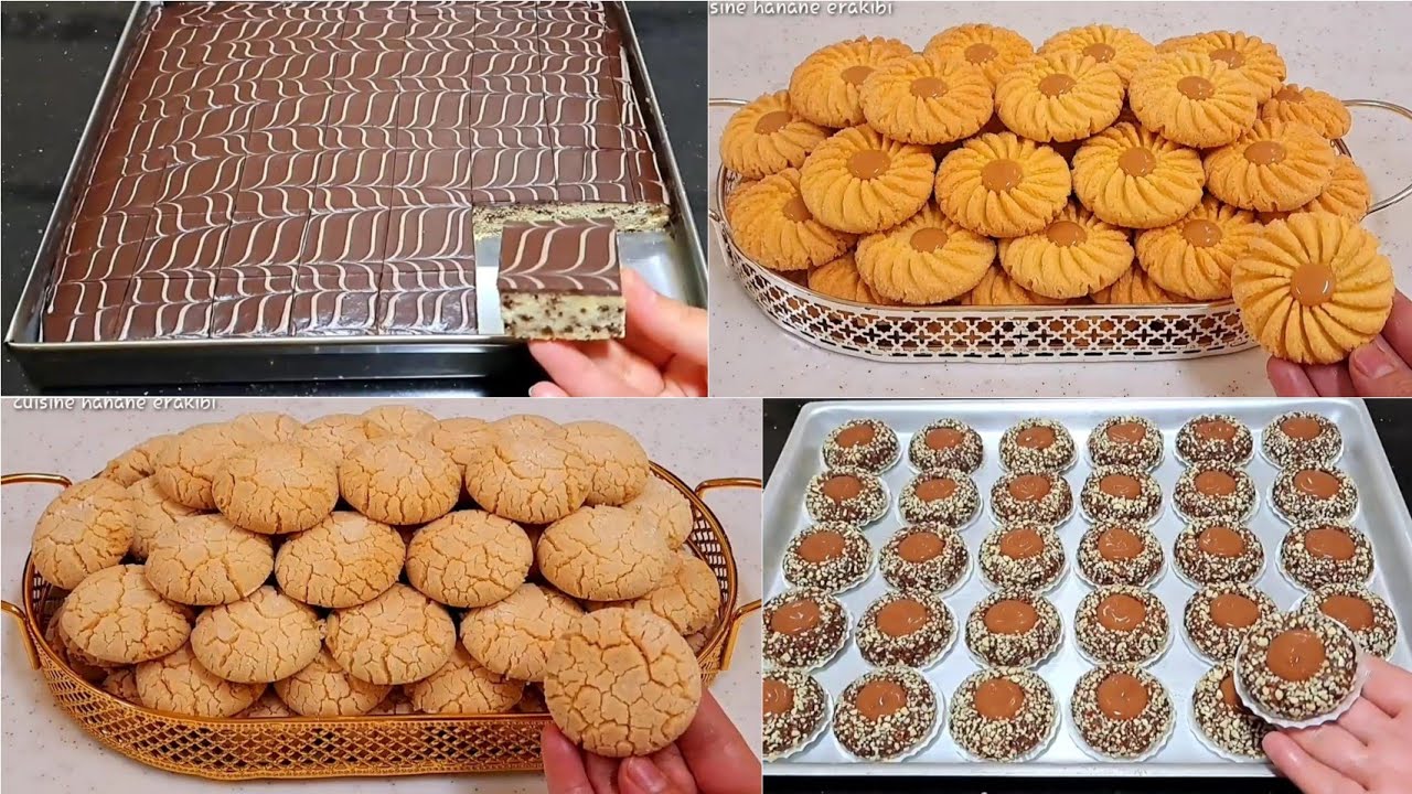 حلويات العيد 2024 / أربع حلويات بمذاقات مختلفة سهلة وسريعة إقتصادية بمكونات بسيطة في متناول الجميع 😇