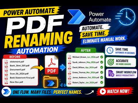 Rename PDF Files Automatically in Power Automate Desktop | Read PDF + Regex + Rename Files