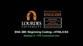 ENG 380: Module 4--FTP Command Line