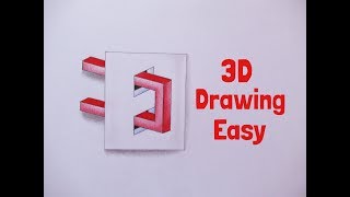 How to draw 3d art on paper/3d drawing easy for beginners step by step/3d trick drawing tutorial screenshot 2