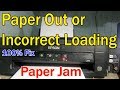Paper out or incorrect loading Epson L210, L220, L360, L380 / Paper Jam