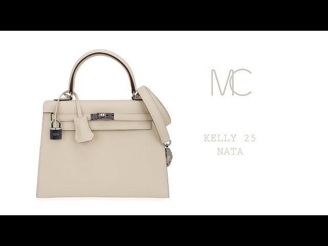 Hermes Kelly 25 Sellier Bag Nata Epsom Leather with Palladium Hardware –  Mightychic