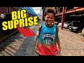 The biggest surprise for kindhearted kid of the philippine slums 