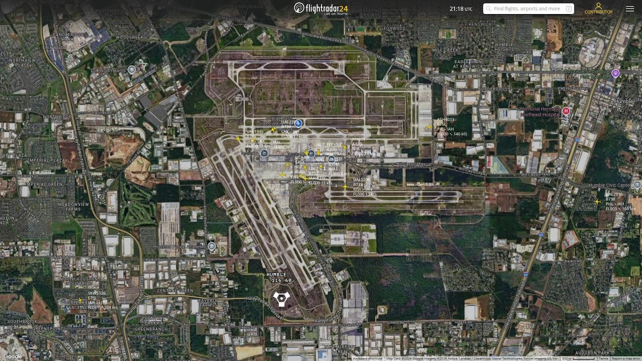 Houston KIAH Flightradar24 Livestream with Live Air Traffic Control 19/01/2026