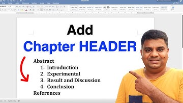 How To Add Chapter Header In Word