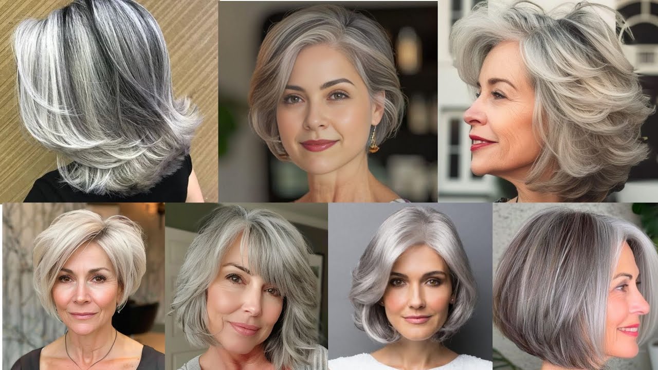 Stylish short Haircut Ideas for Women with gray Hair | Modern & Chic Silver Hairstyles ✨
