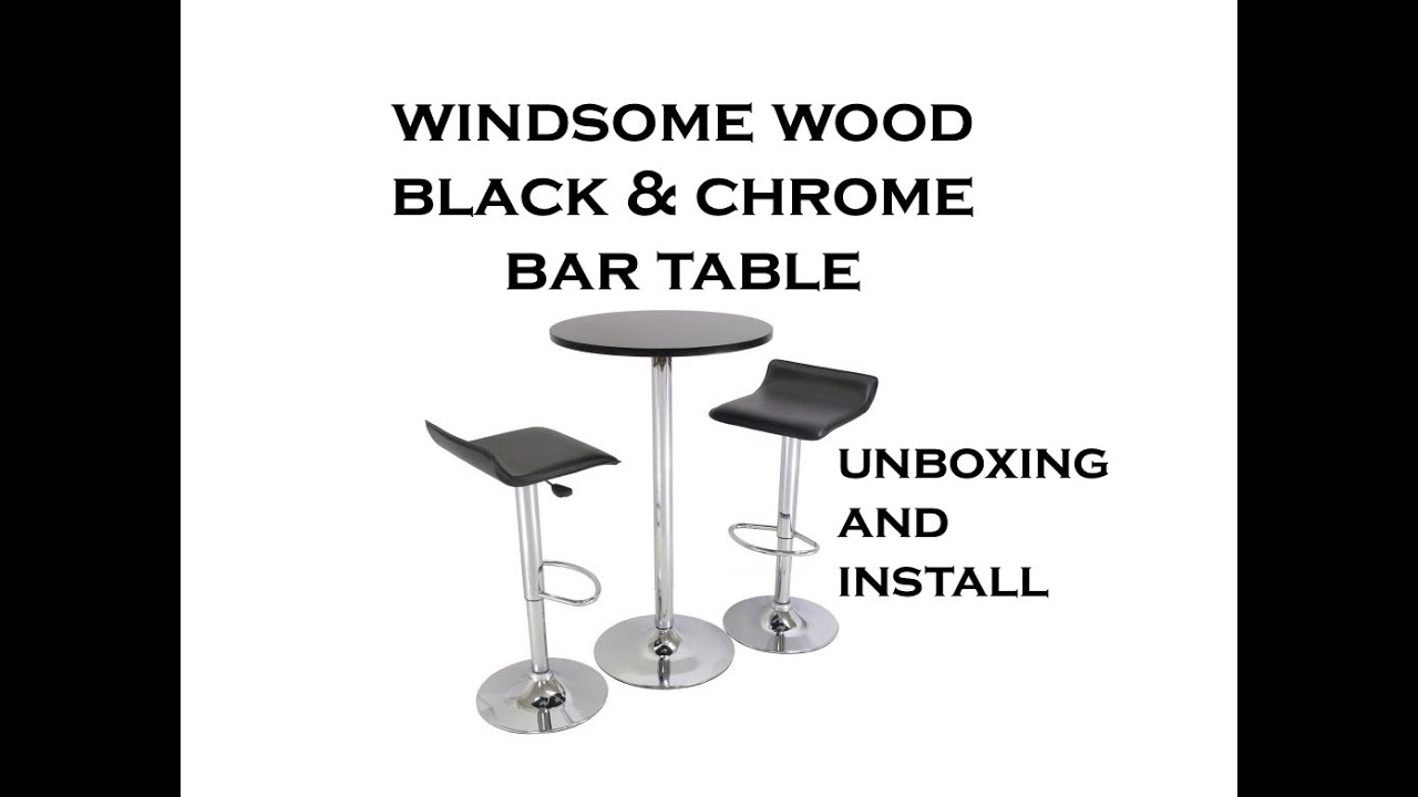 Windsome Wood & Chrome Bar Pub Table UNBOXING & INSTALL