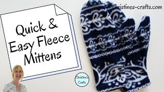 SEW FLEECE MITTENS ANY SIZE IN UNDER 30 MINUTES  No pattern Needed