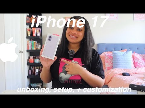 iPHONE 17 UNBOXING (lavendar!) ✨ * customization with ios 26 & camera test!