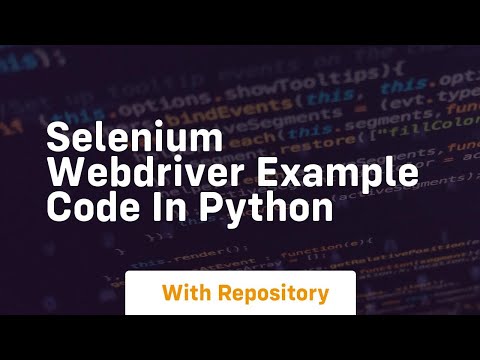 selenium webdriver example code in python