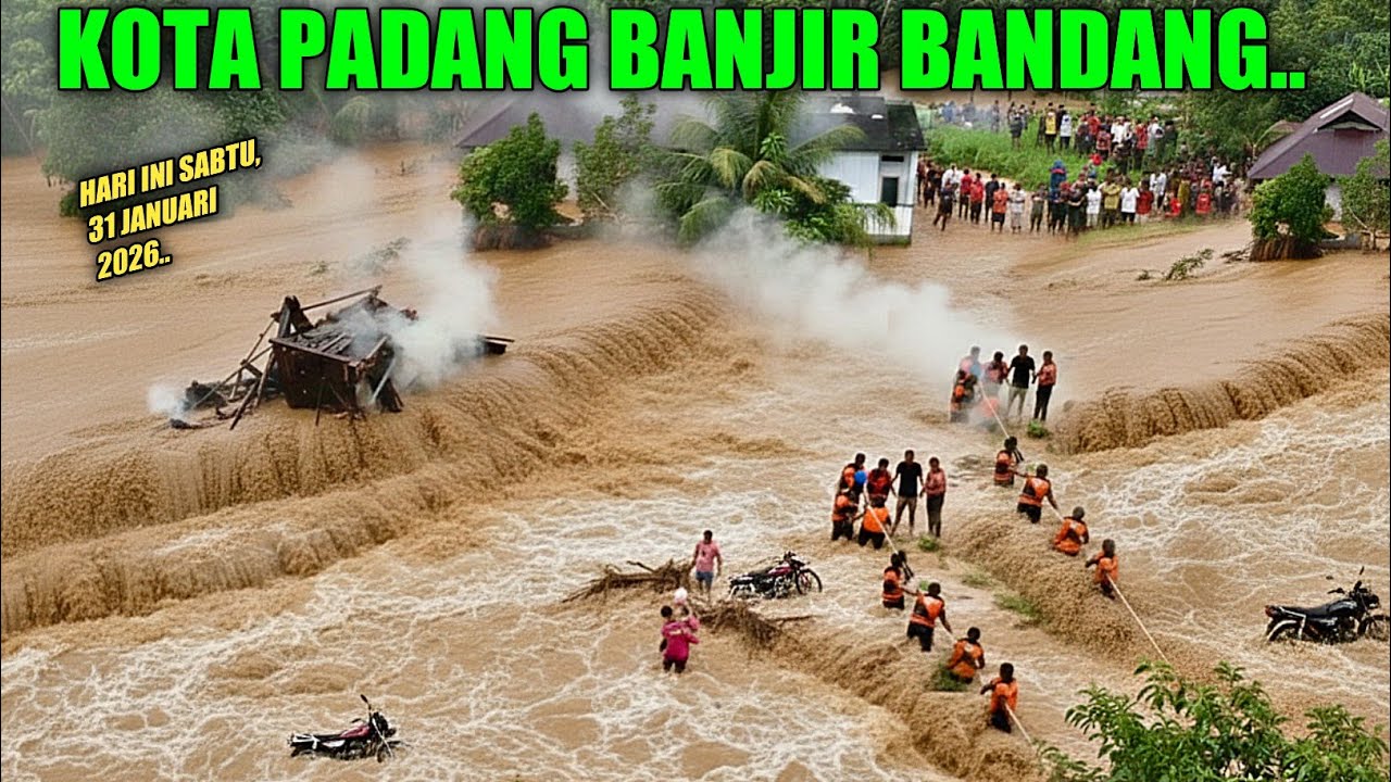 KEMBALI BERDUKA.. KOTA PADANG BANJIR BANDANG !!! PENUH AIR MATA, Warga Menangis Terjebak Dalam Rumah