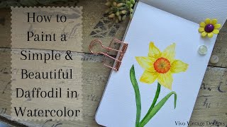 Easy watercolor daffodil painting for beginners (Step by Step)!