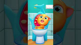 😂Tomi Needs to Poop, Gets Stuck & Sucked In!🚽😱 #cat #funny #gaming