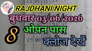 RAJDHANI NIGHT TODAY MATKA TRICK 03/06/2026 TUESDAY/RAJDHANI NIGHT OPEN PANA (@Rajdhanigame)