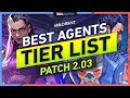 NEW BEST AGENTS TIER LIST - PATCH 2.03 VALORANT
