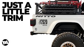 Trimmed the Body Trim on our Jeep JT Gladiator Bed so that it sits Above the Frame Rails and Bumper