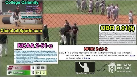 Ask UEFL - Henderson-Northeastern State Ends on Player-Umpire Collision - About Accidents