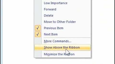 How to move the Quick Access Toolbar above the ribbon in Outlook