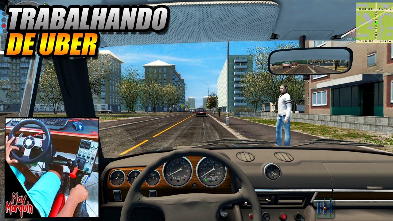 PRIMEIRO DIA DE UBER !!! CITY CAR DRIVING - G27