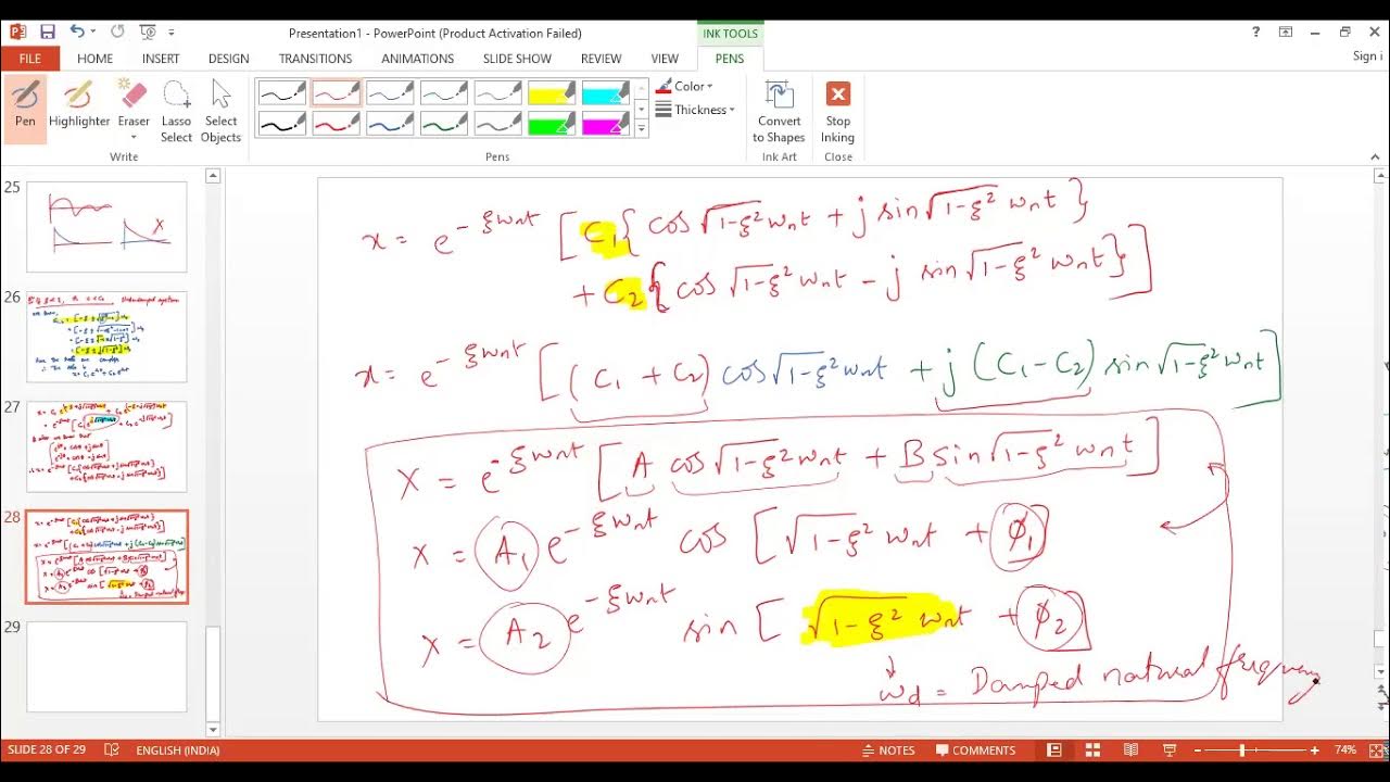 damped free vibrations with matlab 2 YouTube