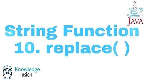 String Function - replace() Method | JAVA Programming | ICSE