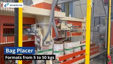 Bagging and palletizing bags chemical products - Enesval