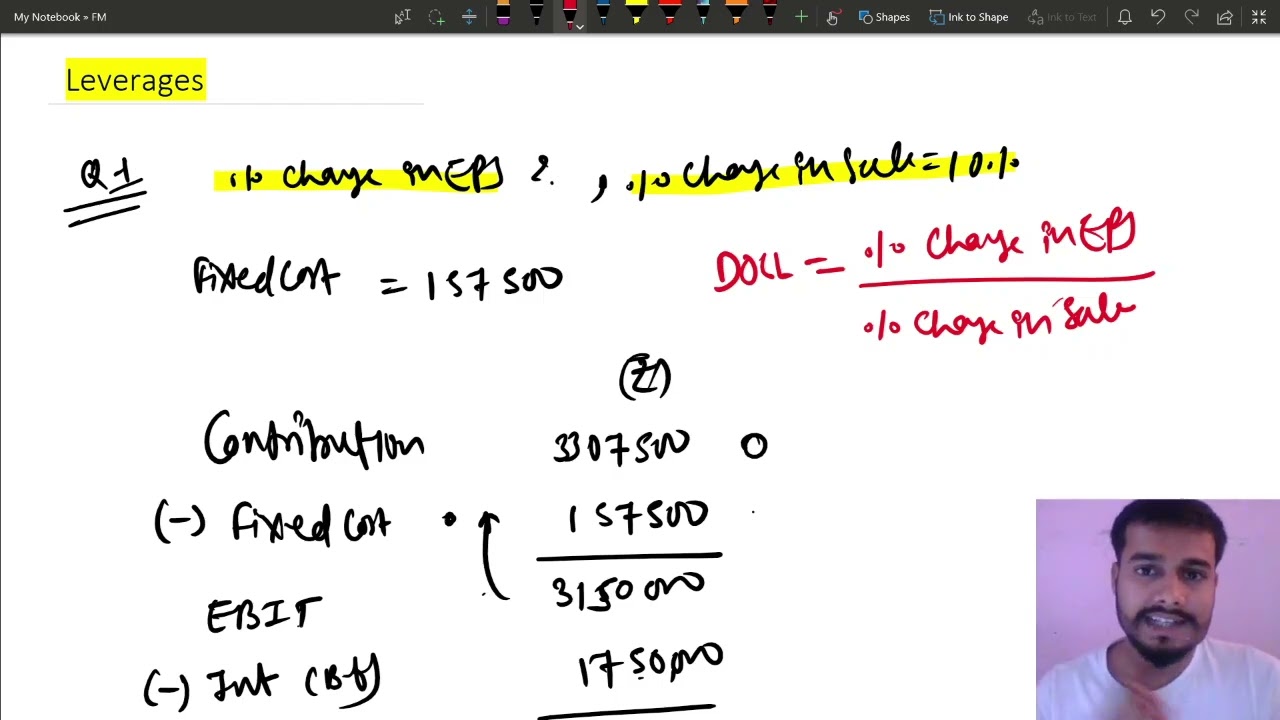 06 Question 1 Leverages || Ca Inter FM Leverages || ICAI Study Material ||