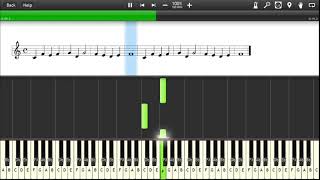Easiest Level - Aura Lee - Synthesia Sheet Music Piano Tutorial 4K 60 Fps