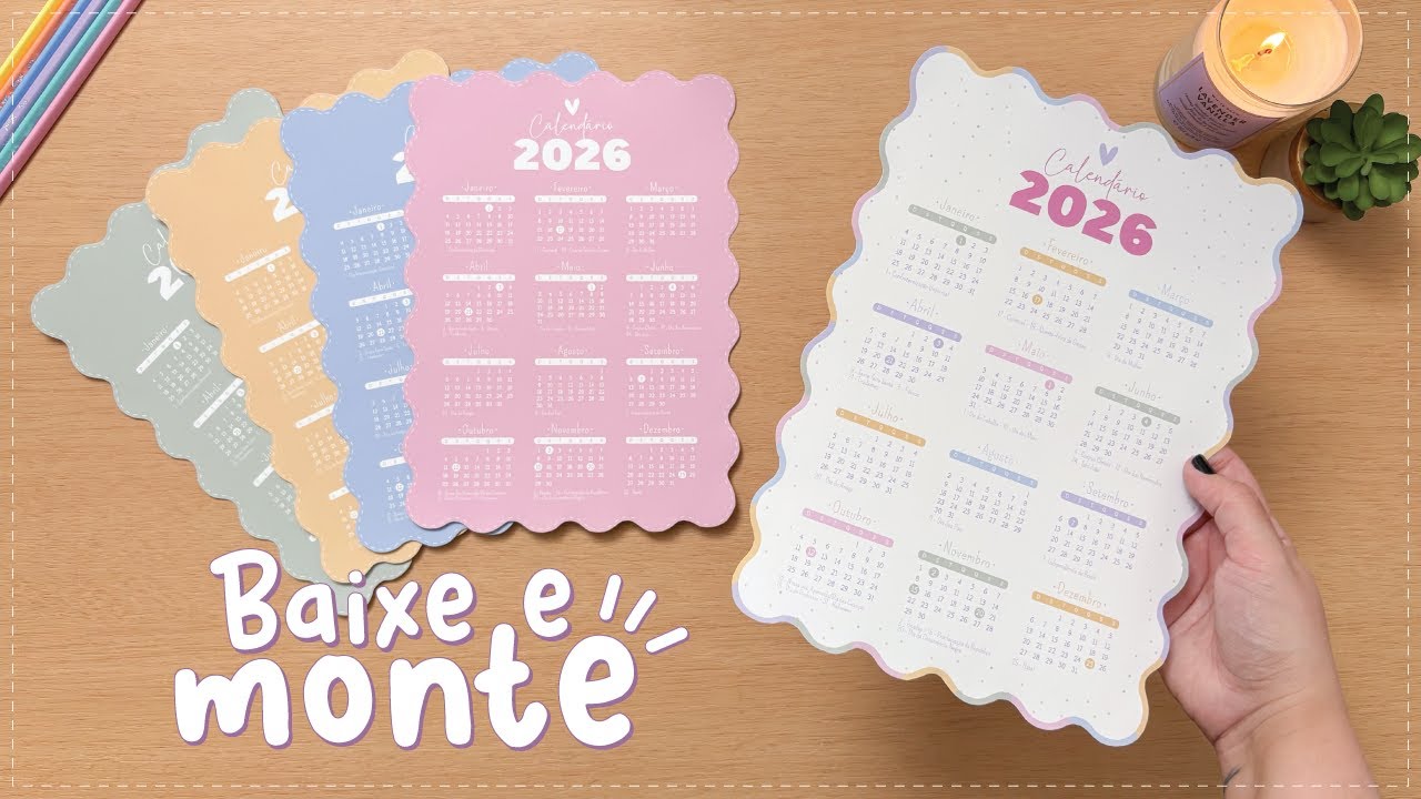 2026 - CALENDÁRIO ONDULADO | COMO FAZER?